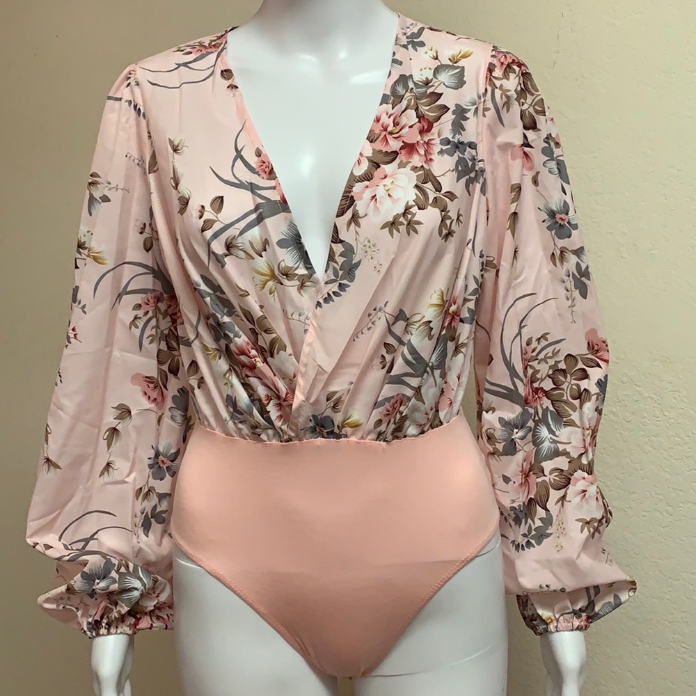 Pink Floral Bodysuit